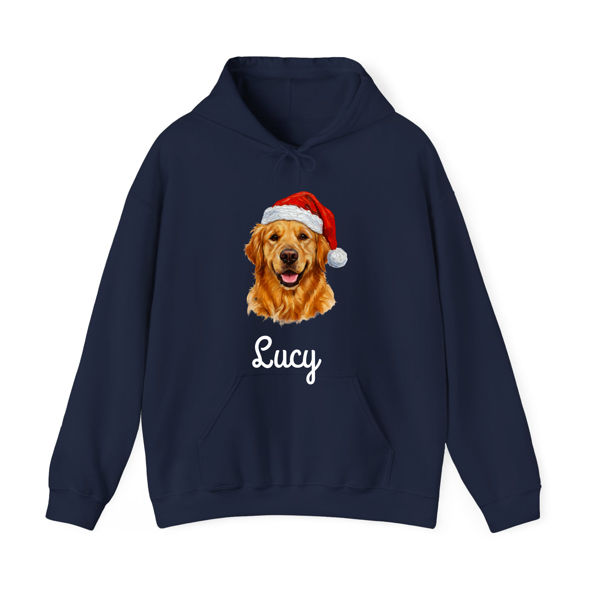 Personalized Golden Retriever Dog Christmas Hoodie - Custom Name Holiday Sweatshirt for Gog Lovers