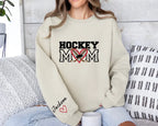 Personalized Hockey Mom Hoodie – Heart & Crossed Sticks Pullover