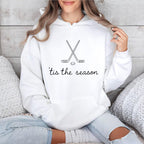 Hockey Tis the Season Hoodie - Winter Hockey Holiday Sweatshirt – Perfect Gift for Hockey Lovers